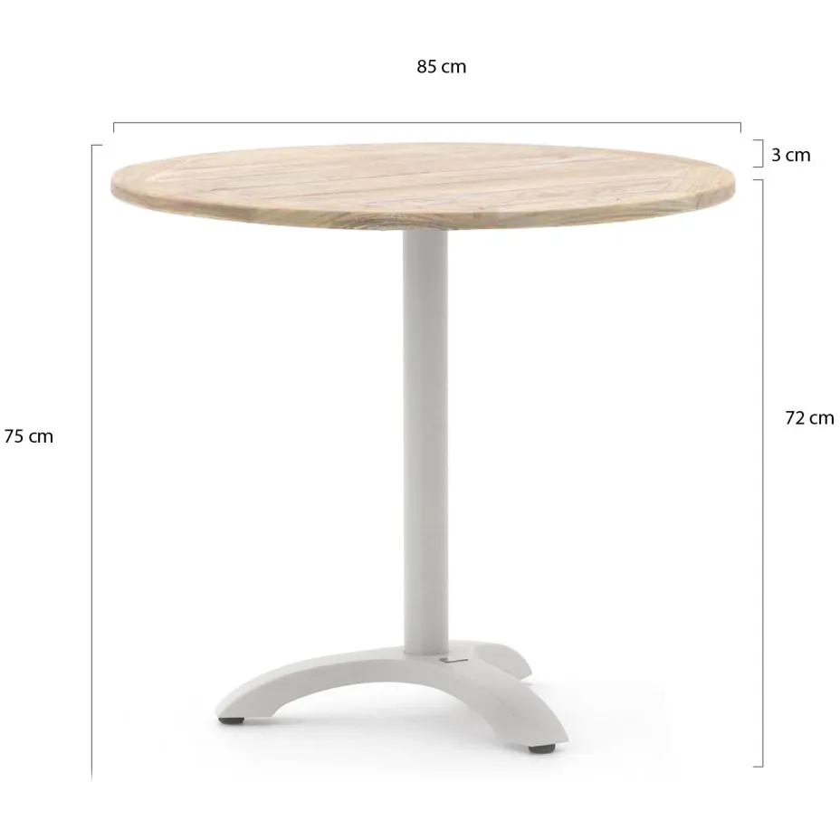 Bellagio tuinmeubelen Bellagio Lisio tuintafel ø85cm (h:75cm) wit, foto 2