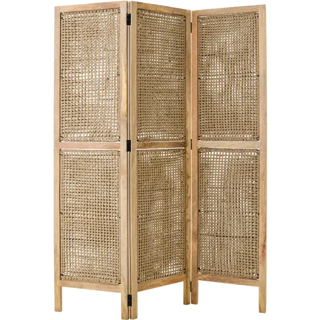 J-Line kamerscherm Rieten Panelen - hout - naturel