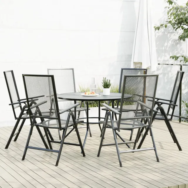 vidaXL 7-delige Tuinset verstelbaar gepoedercoat staal antraciet, foto 2