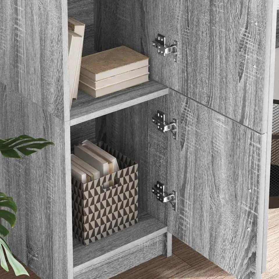 vidaXL Hoge kast Grijs Sonoma 31.5 x 32 x 122.5 cm, foto 4