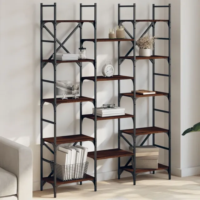 vidaXL Boekenkast 127,5x28,5x172,5 cm bewerkt hout bruin eikenkleur, foto 2