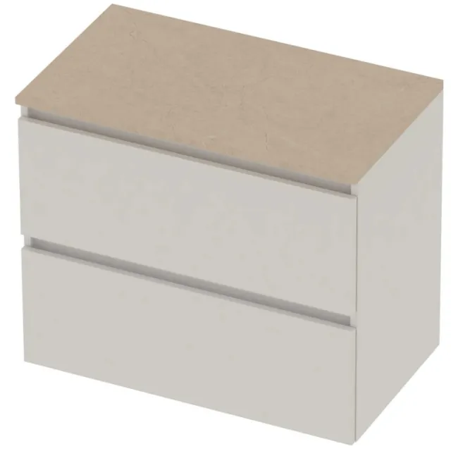 Basic-Line Deck 46 Badmeubelset Greeploos 80x46x66 cm Ice White Sand Stone Beige