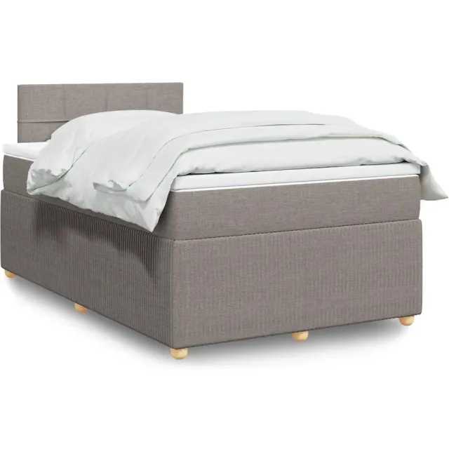 vidaXL Boxspring met matras stof taupe 120x200 cm