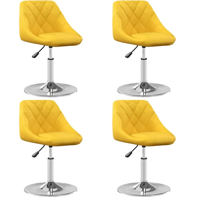 vidaXL Eetkamerstoelen draaibaar 4 st fluweel mosterdgeel, foto 2