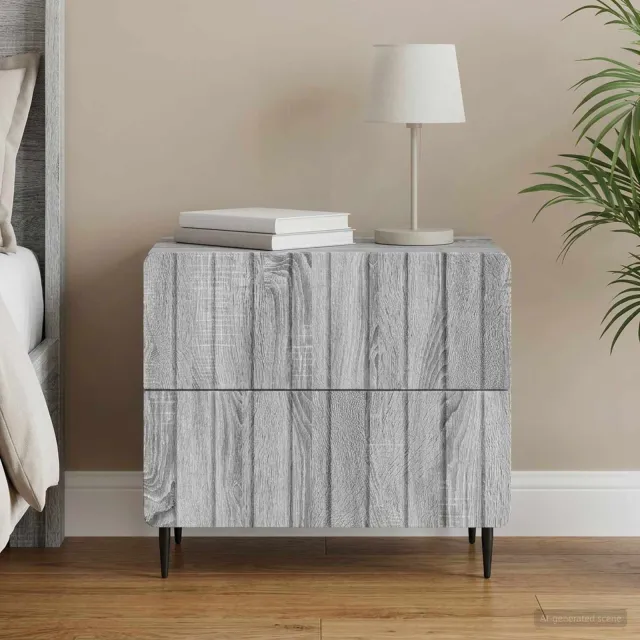 vidaXL Nachtkastje Grijs sonoma 62 x 34,5 x 49,5 cm Bewerkt hout, foto 2
