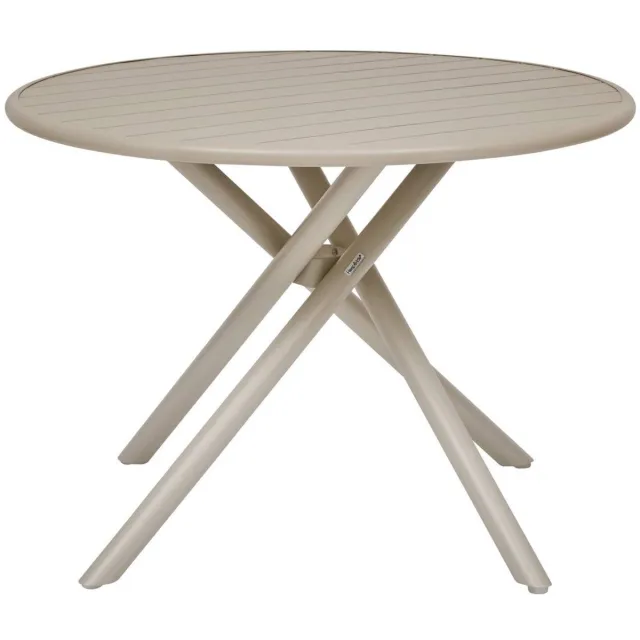 Hespéride Ronde tuintafel voor 4 personen van aluminium NEBULLIA argile