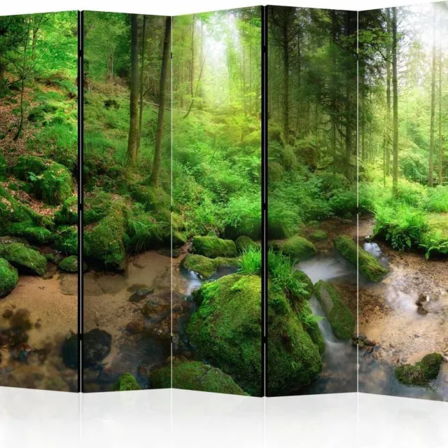 karo-art Vouwscherm - Bos 225x172cm, gemonteerd geleverd, dubbelzijdig geprint (kamerscherm) Multikleur