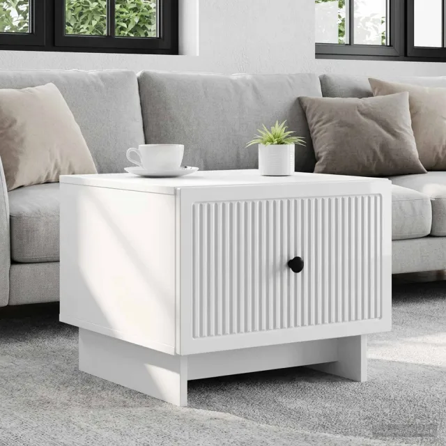 vidaXL Salontafel Hoogglans Wit 49 x 50 x 40 cm Bewerkt hout, foto 2