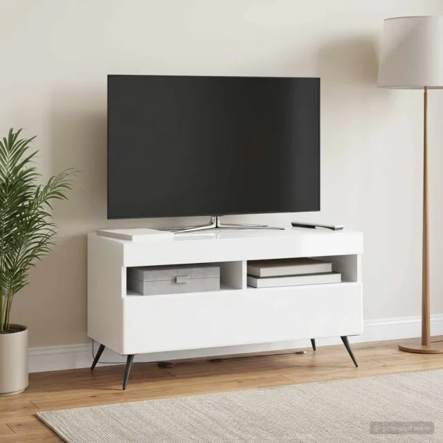vidaXL LED tv-meubel BREDA Hoogglans Wit Bewerkt hout, foto 2