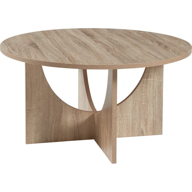 en.casa Salontafel Rindal rond eikenkleurig 80x41,5 cm [en.casa]