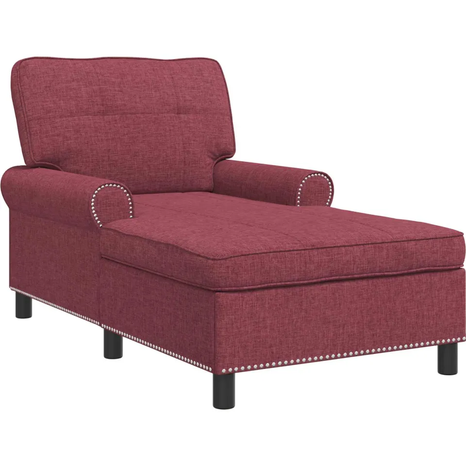 vidaXL Chaise Lounge Wijnrood Stof 91 x 157 x 91 cm