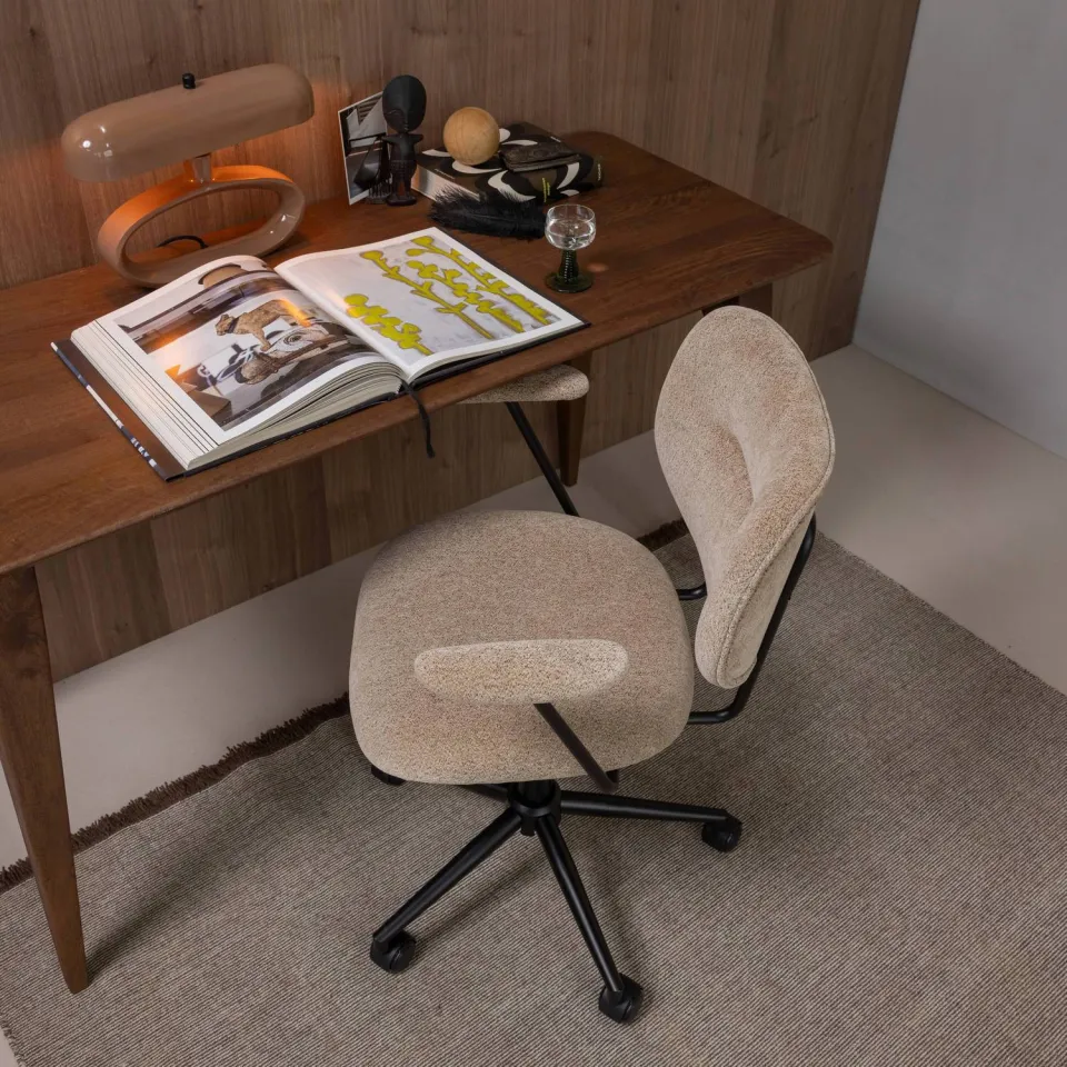 WOOOD Brint Bureaustoel Met Armleuning - Zand - 87x62x63, foto 3