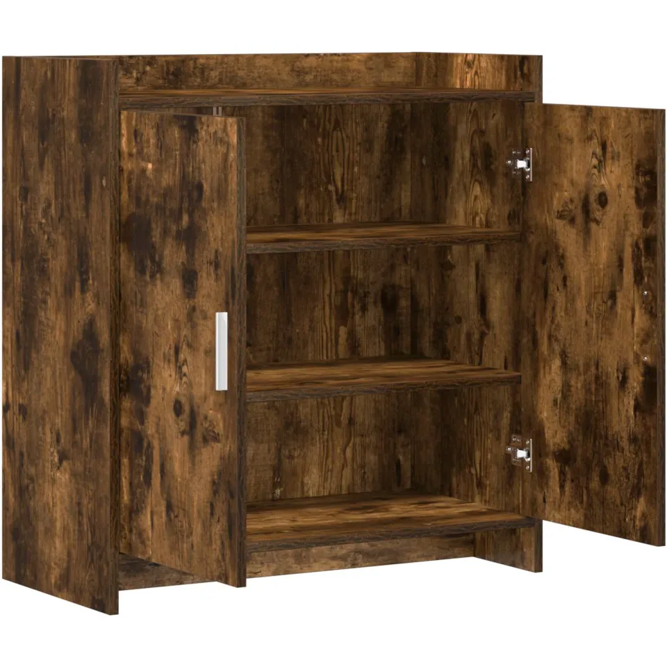vidaXL Dressoir Gerookt eiken 72 x 36 x 80 cm Bewerkt hout, foto 4