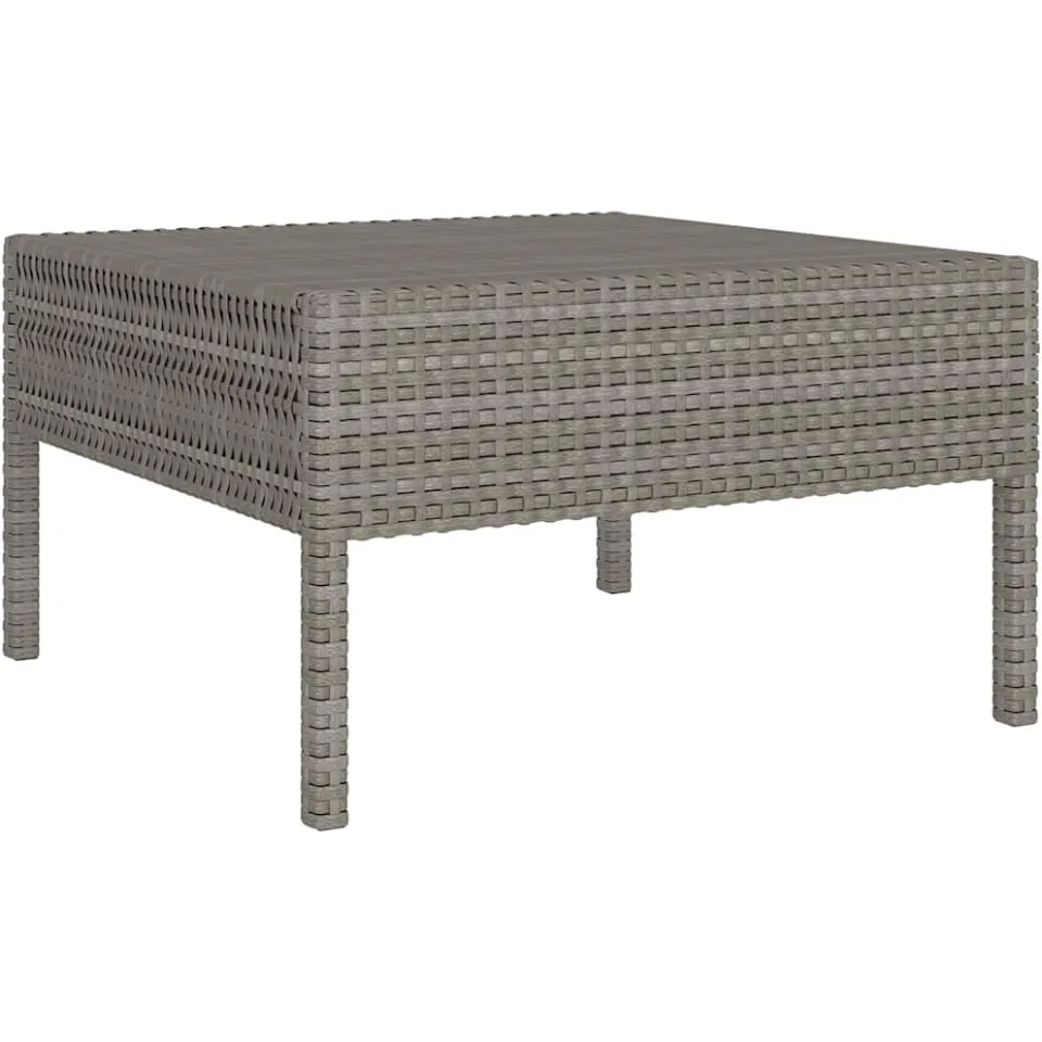 vidaXL 9-delige Loungeset met kussens poly rattan grijs