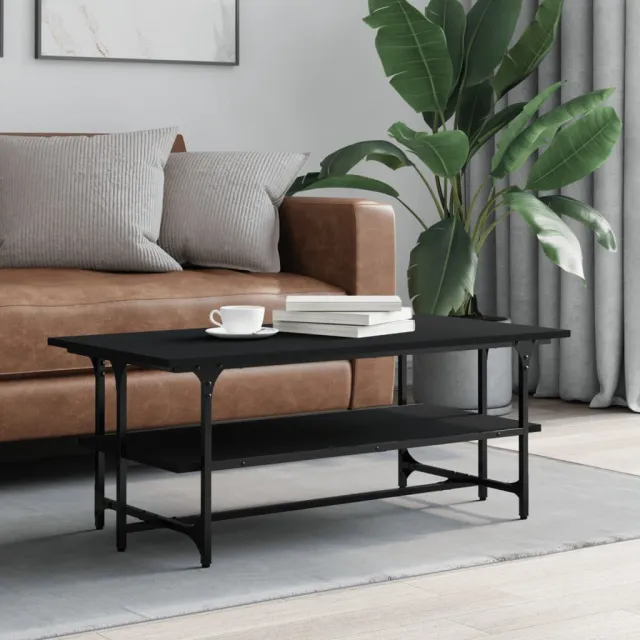 vidaXL Salontafel 100x50x40 cm bewerkt hout zwart eikenkleurig, foto 2
