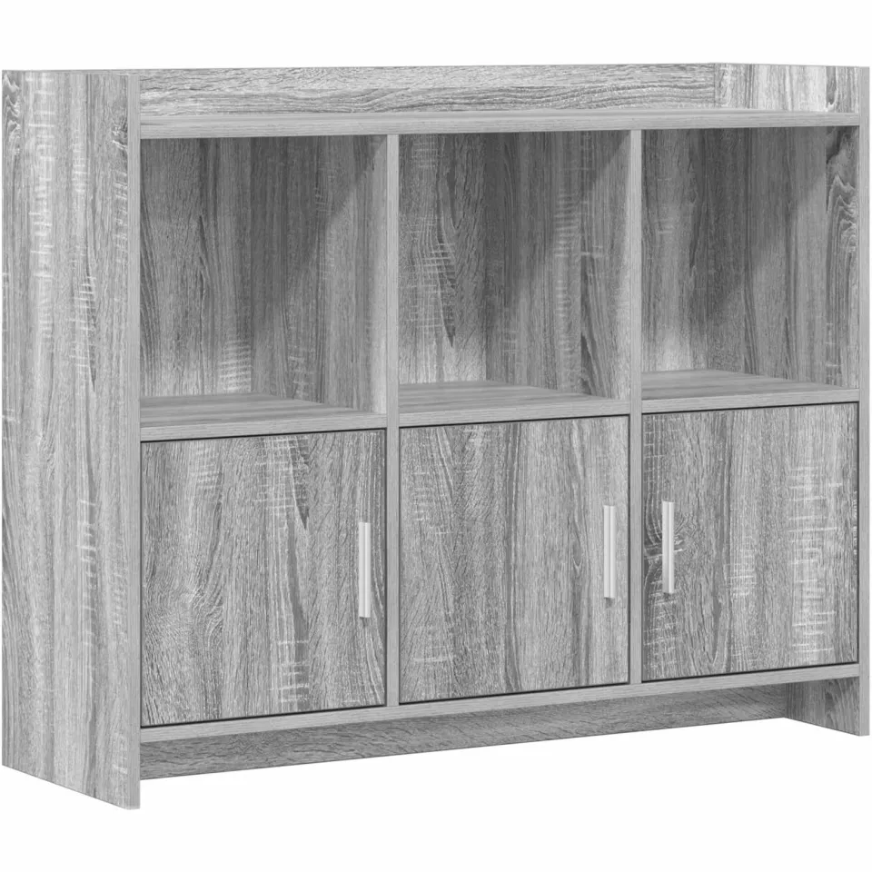 vidaXL Dressoir Grijs Sonoma 98,5 x 33 x 80 cm Bewerkt hout, foto 3