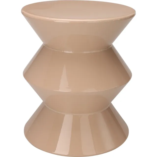 In & Out Deco Bijzettafel - Metaal - Organisch - Taube - Hoog 36 cm - Rond 31 cm