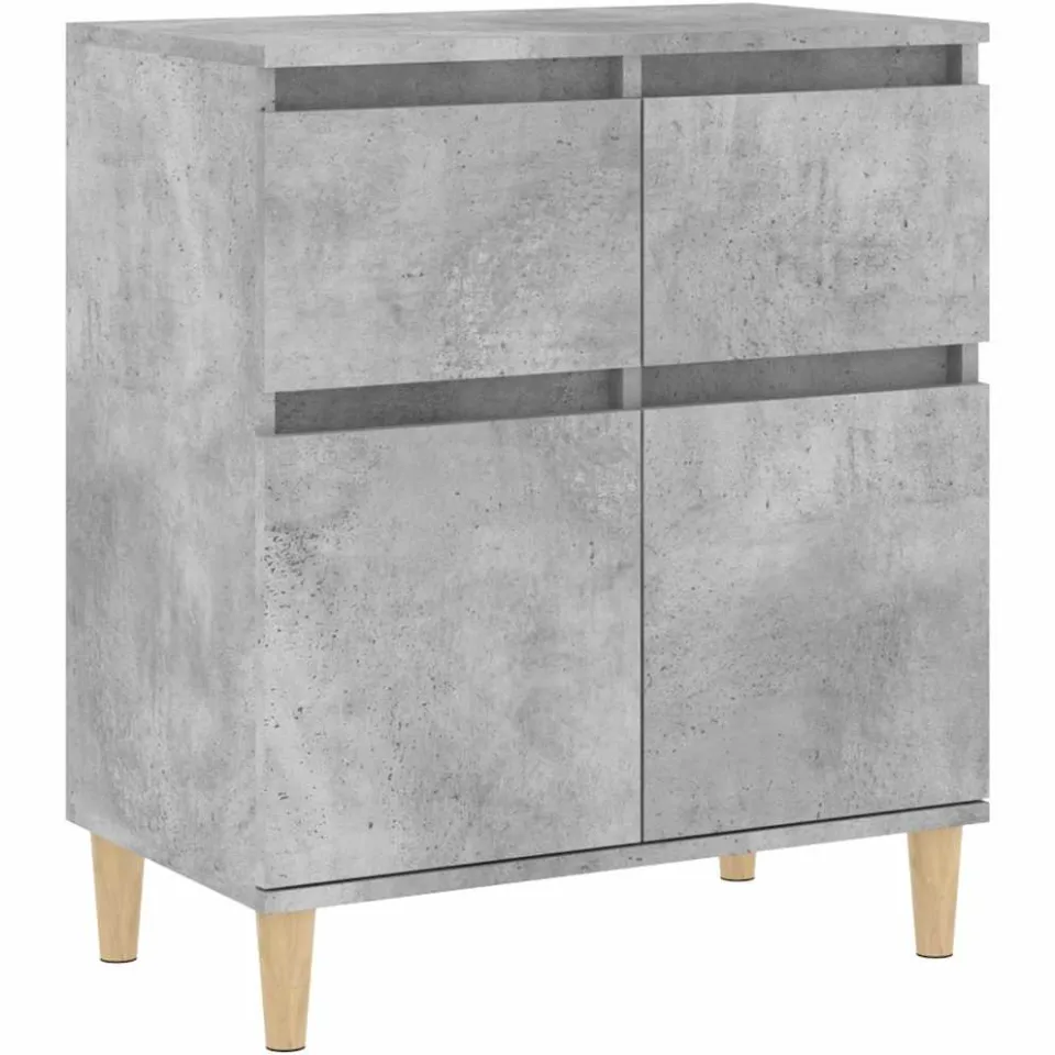 vidaXL Dressoir 60x35x70 cm bewerkt hout betongrijs grijs