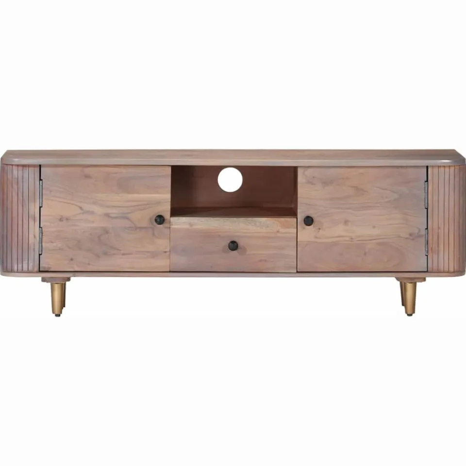 vidaXL Tv-meubel 118x30x40 cm massief acaciahout bruin, foto 3