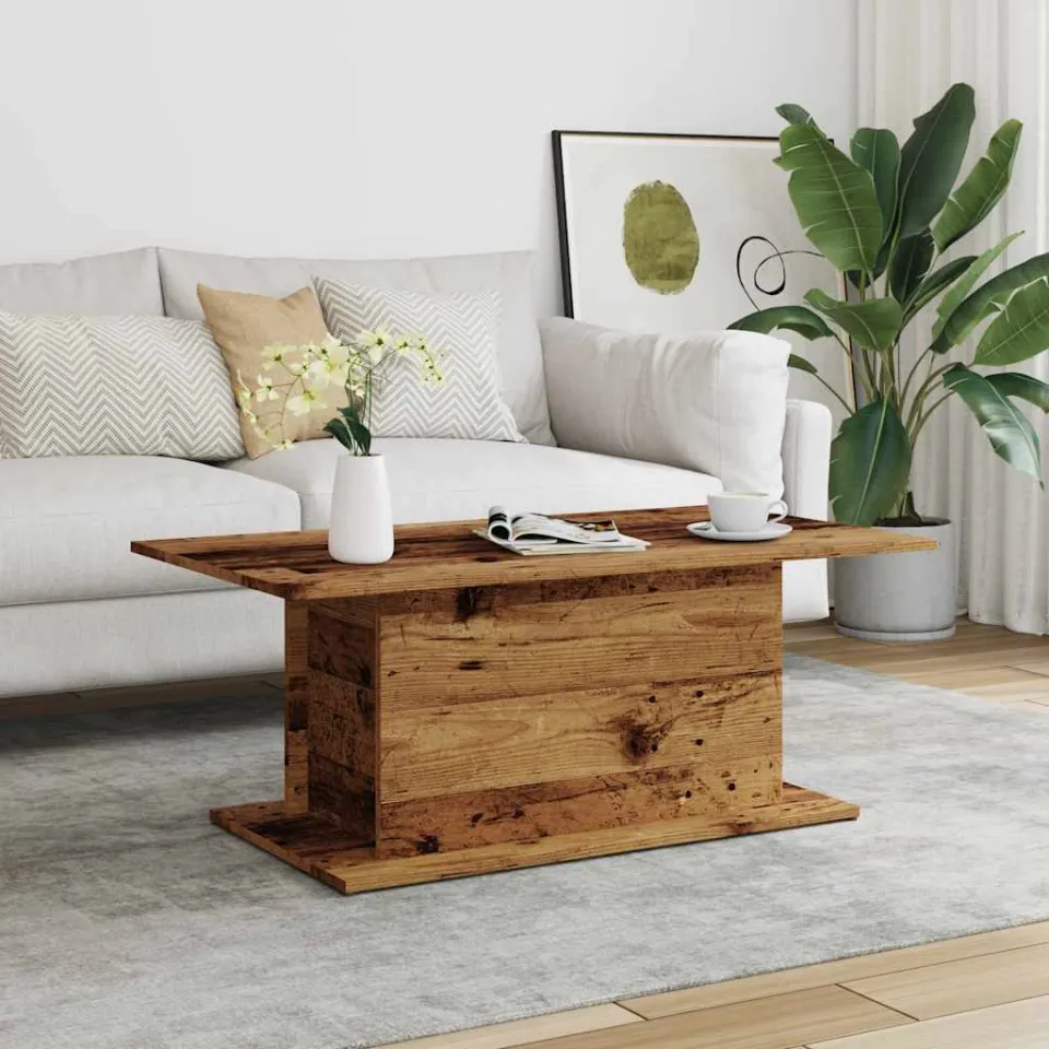 vidaXL Salontafel 102x55,5x40 cm bewerkt hout oude houtkleurig bruin, foto 3