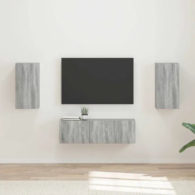 vidaXL TV Wandkast Set 4 st 30 x 31 x 60 cm Grijs Sonoma