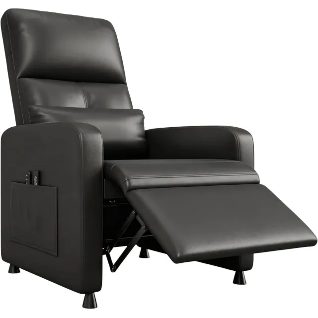 ITRONIQ Elektrische Relaxfauteuil Met Massage & Verwarming - Verstelbaar 105-165° - Voetensteun - Afstandsbediening - Zwart