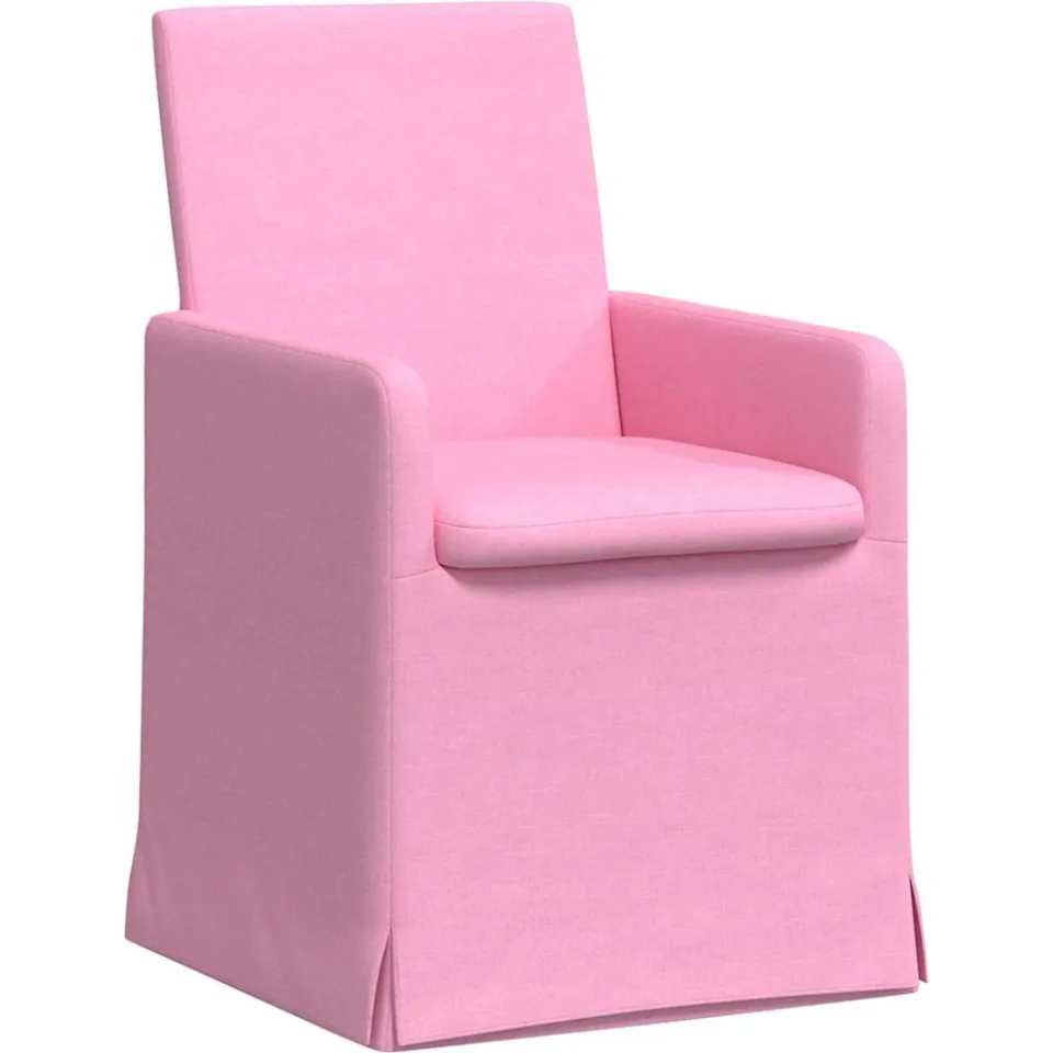 vidaXL Eettafelstoelen 2 st Stof Roze 57 x 68 x 94 cm