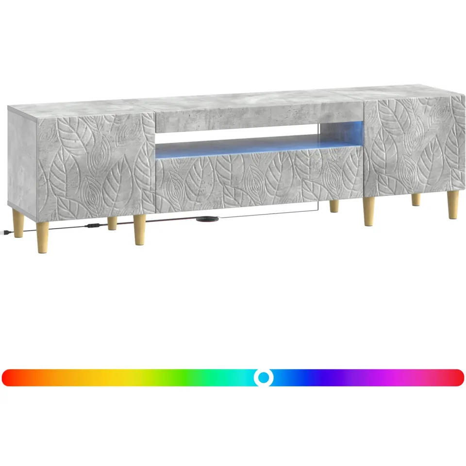 vidaXL LED tv-meubel DELFT 153 x 35 x 43 cm Betongrijs Bewerkt hout grijs, foto 3