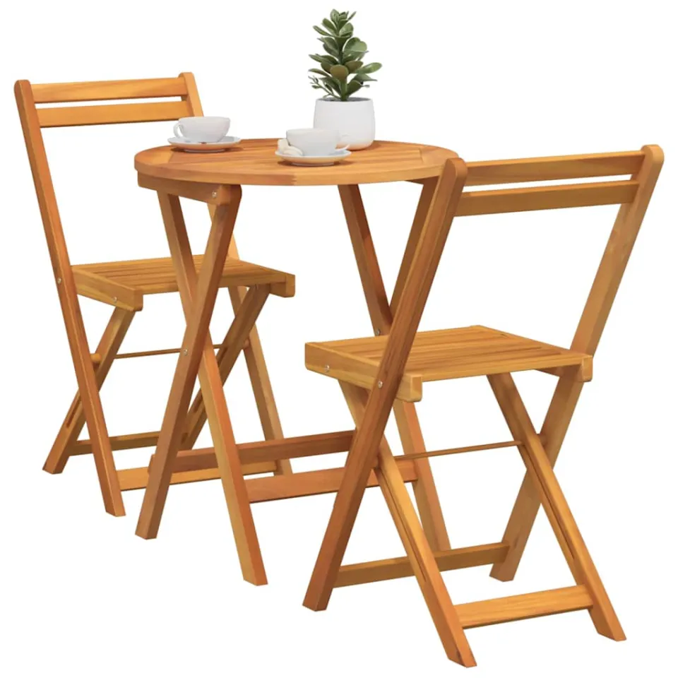 vidaXL Tuin eettafelset 3 st Olie naturel Massief Acaciahout, foto 2