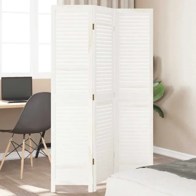 vidaXL Kamerscherm met 3 panelen massief paulowniahout retro wit, foto 2