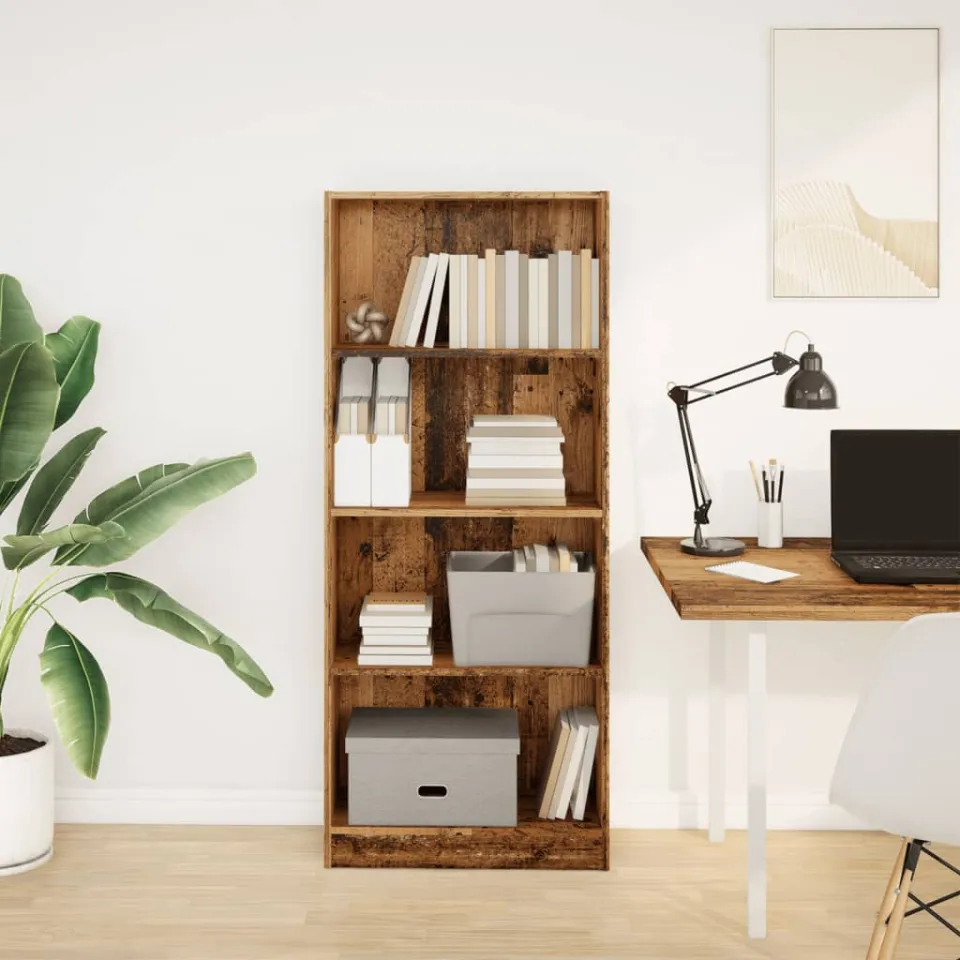 vidaXL Boekenkast 60x24x143 cm bewerkt hout oud houtkleurig bruin, foto 2
