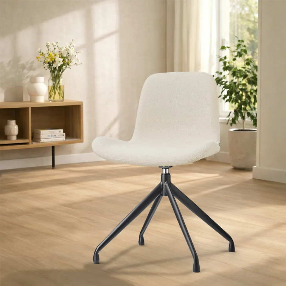 Nolon Nola-Fé draaibare eetkamerstoel cottonbeige - zwart onderstel, foto 2