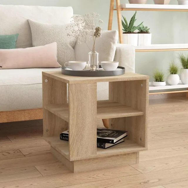 vidaXL Salontafel 40x40x43 cm bewerkt hout sonoma eikenkleurig, foto 2