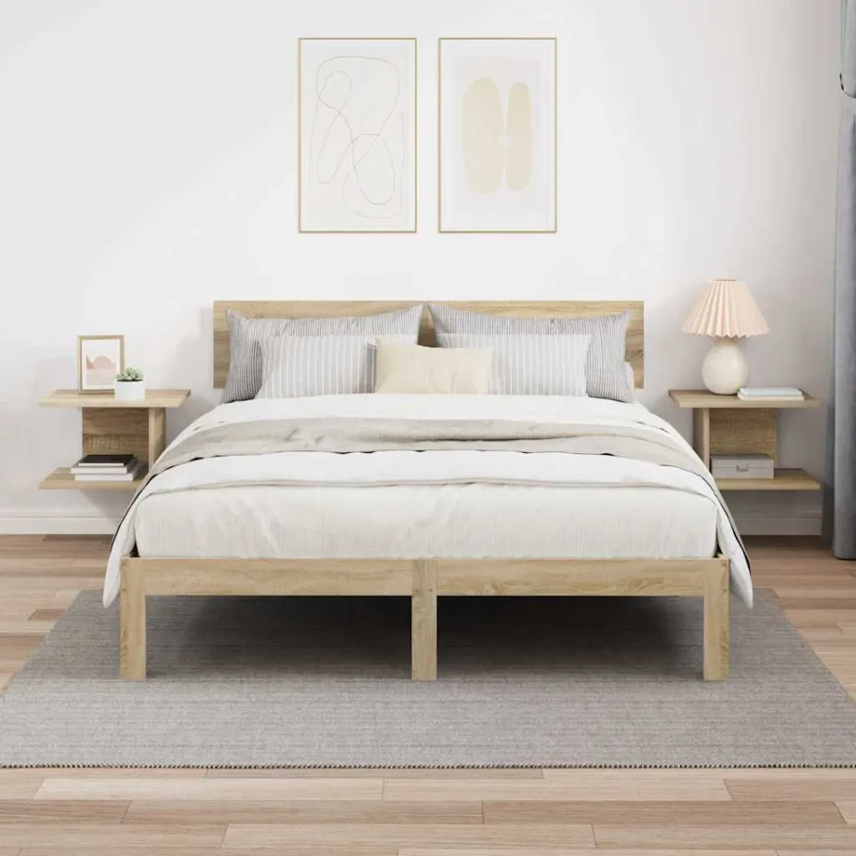 vidaXL Nachtkastje 2 st Sonoma Eiken 40 x 30 x 25 cm Bewerkt hout, foto 4