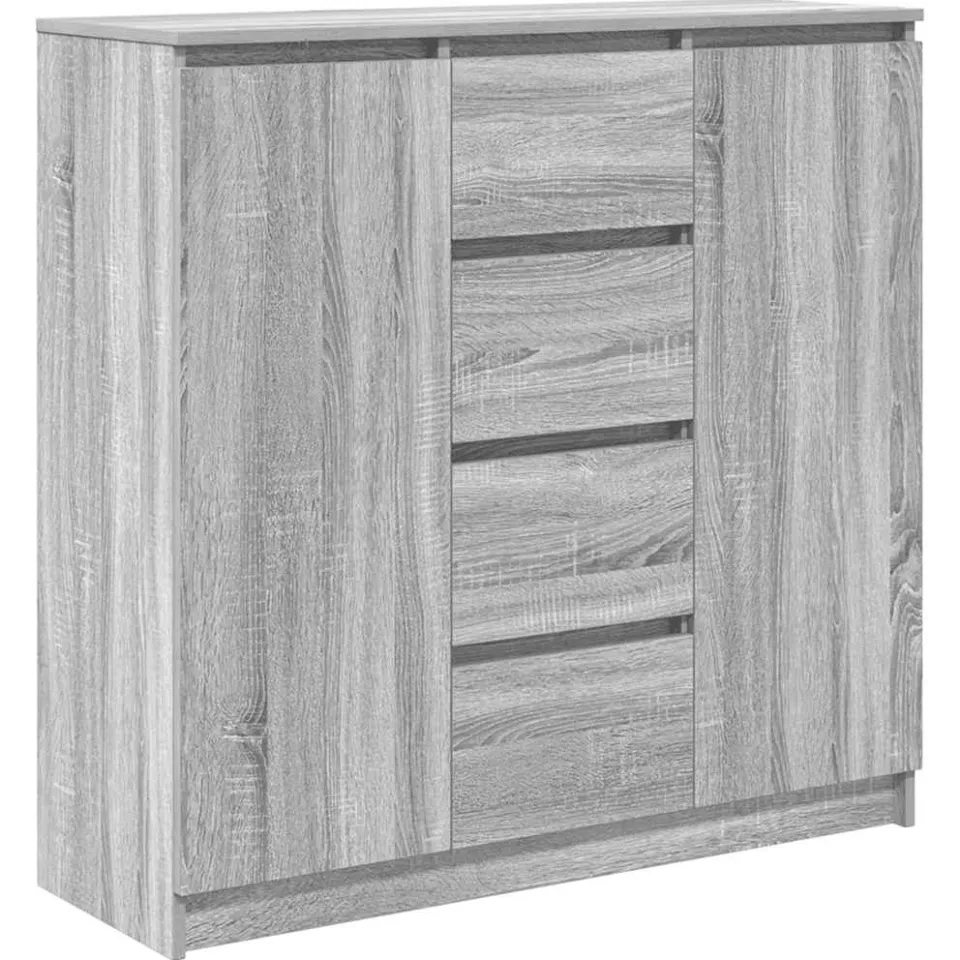 vidaXL Dressoir met lades 100,5x35x98,5 cm spaanplaat grijs Sonoma