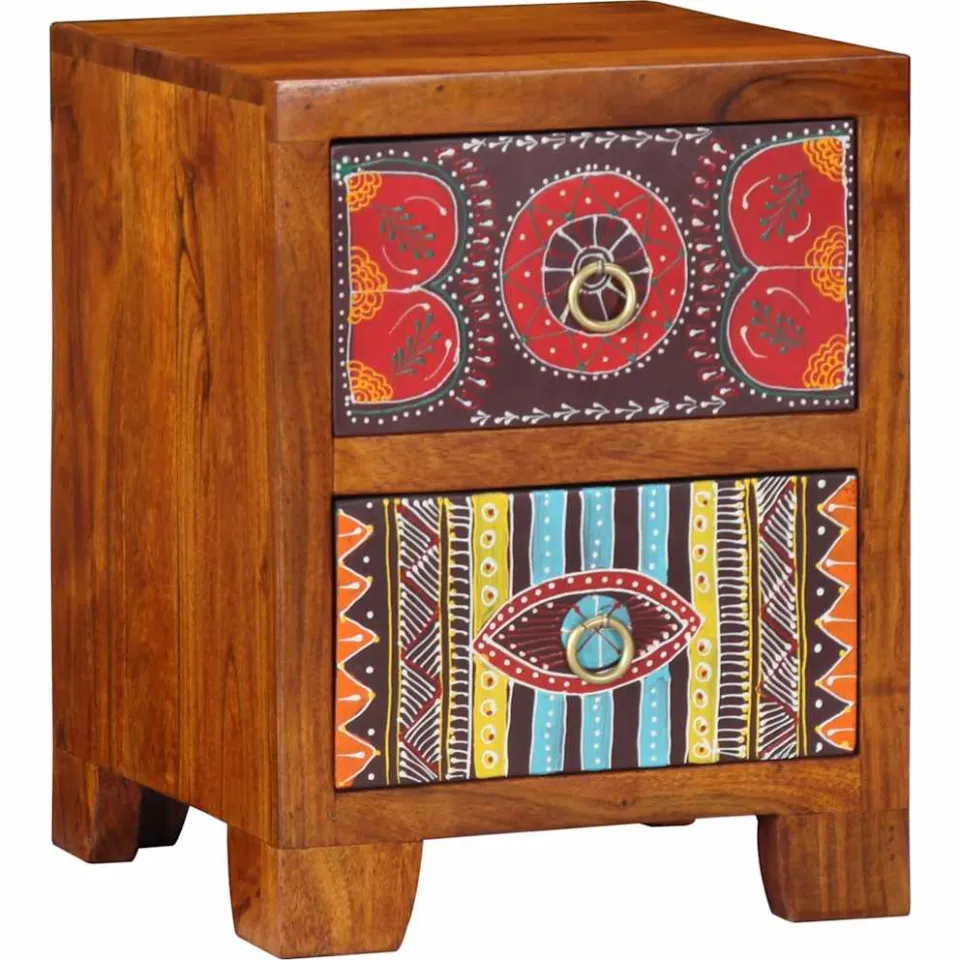 vidaXL Nachtkastje 2 st 35x35x45 cm massief acaciahout bruin, foto 4