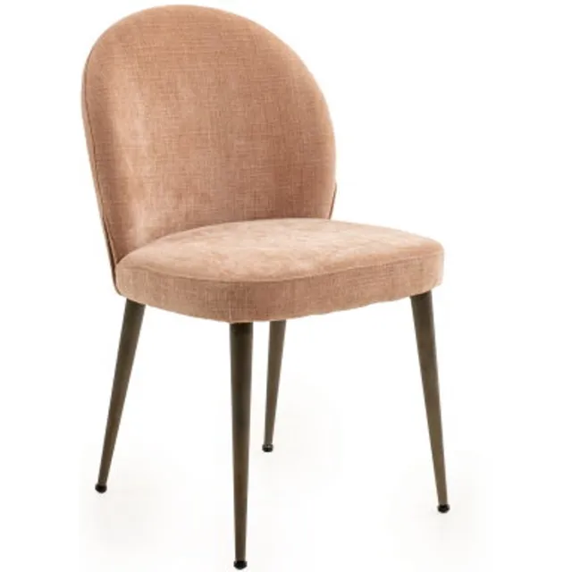 Moods Collection Eetkamerstoel Berlin Orion anodic bruin - Be cotton rosewood 1670 Roze