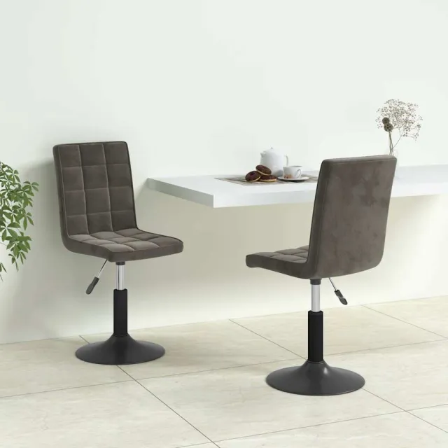 vidaXL Eetkamerstoelen draaibaar 2 st fluweel donkergrijs