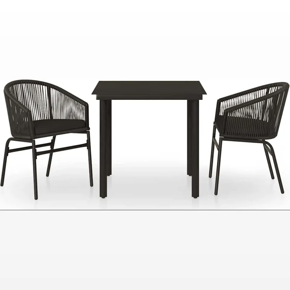 vidaXL 3-delige Tuinset zwart, foto 3