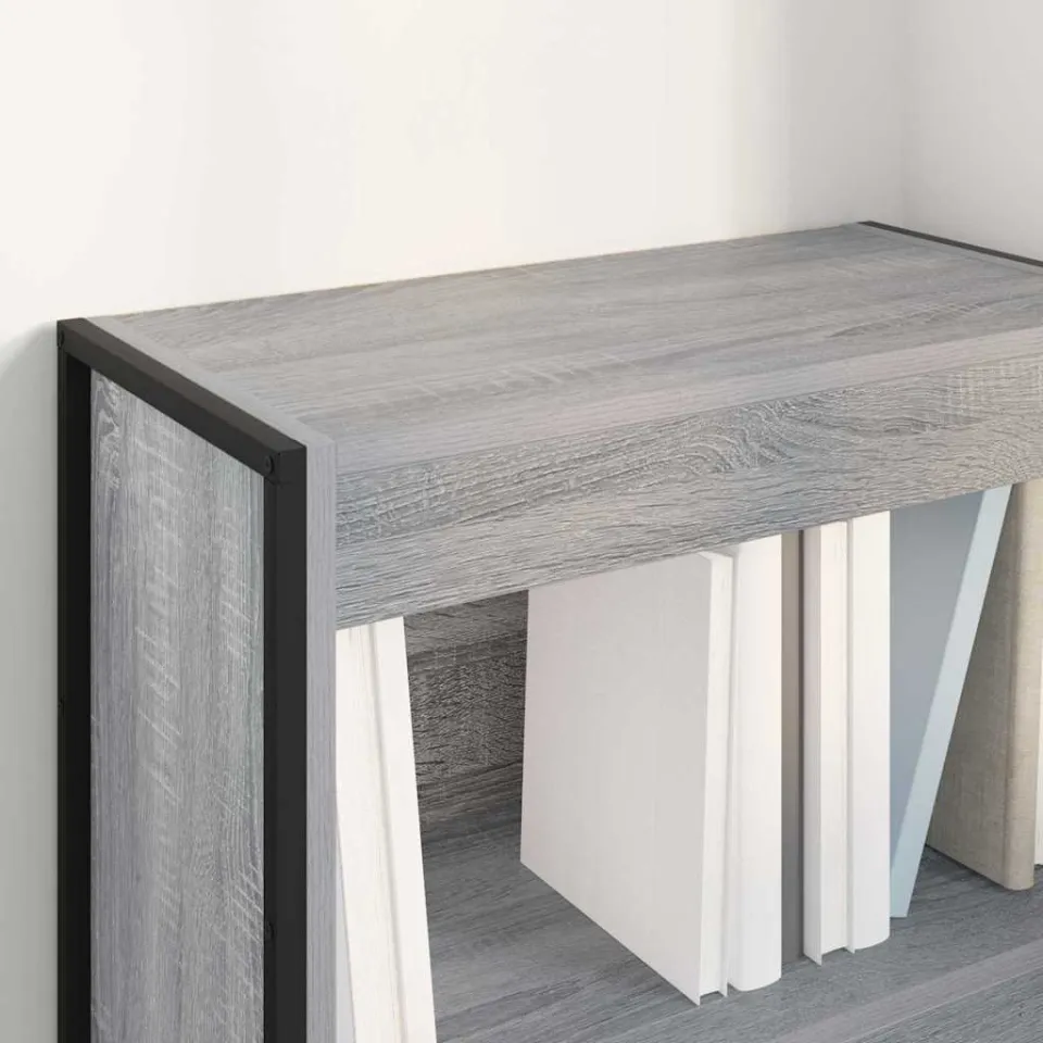 vidaXL Boekenkast 60 x 30 x 86,5 cm Bewerkt hout Grijs Sonoma, foto 4