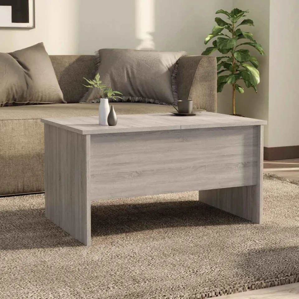 vidaXL Salontafel 80x50x42,5 cm bewerkt hout grijs sonoma eikenkleurig, foto 3