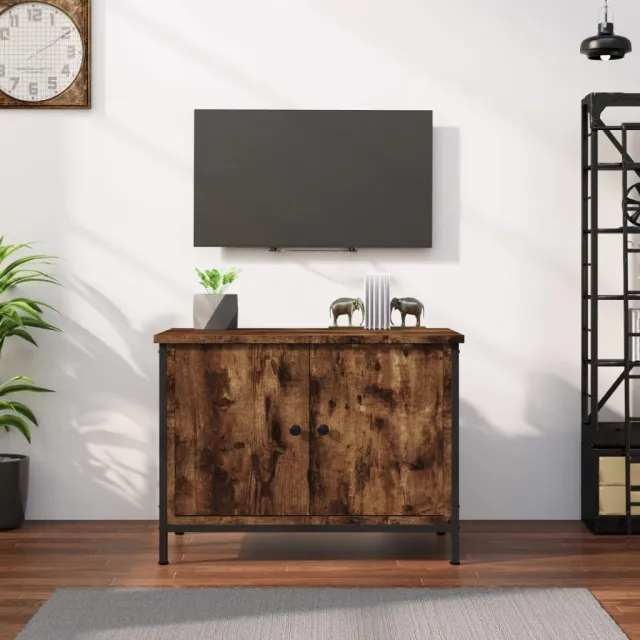 vidaXL Tv-meubel met deuren 60x35x45 cm bewerkt hout gerookt eiken, foto 2