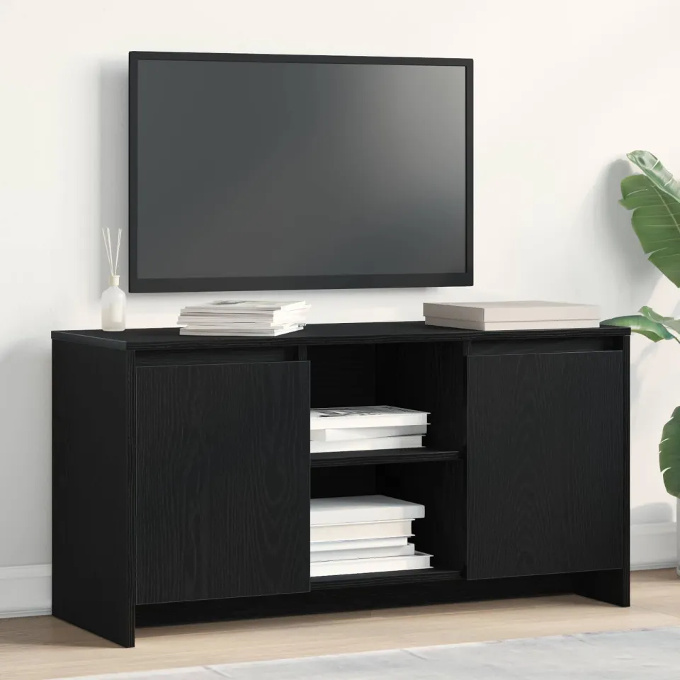 vidaXL TV-kast 102 x 37,5 x 52,5 cm Zwart Eiken Bewerkt hout, foto 4