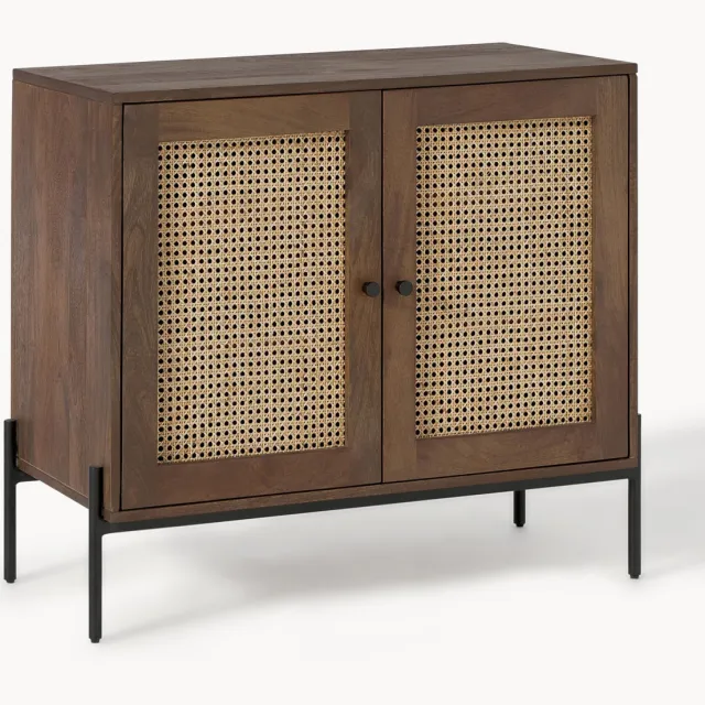 Westwing Collection Dressoir Vienna met Weens vlechtwerk bruin