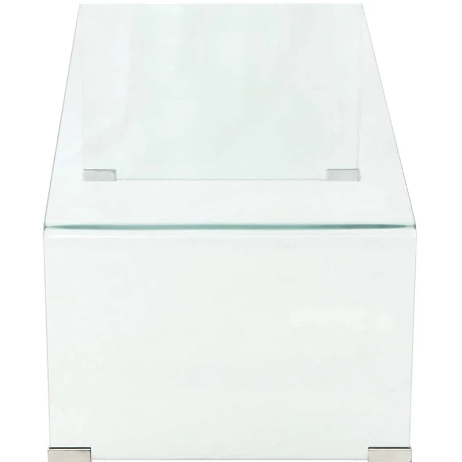 vidaXL Salontafel 98x45x30 cm gehard glas transparant transparent, foto 2
