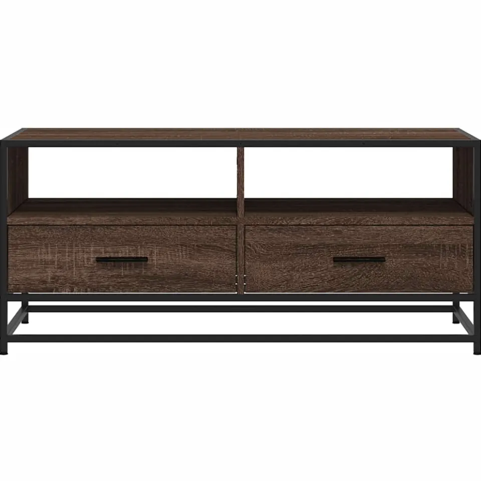 vidaXL Salontafel 100x50x45 cm bewerkt hout en metaal bruin eikenkleur, foto 4