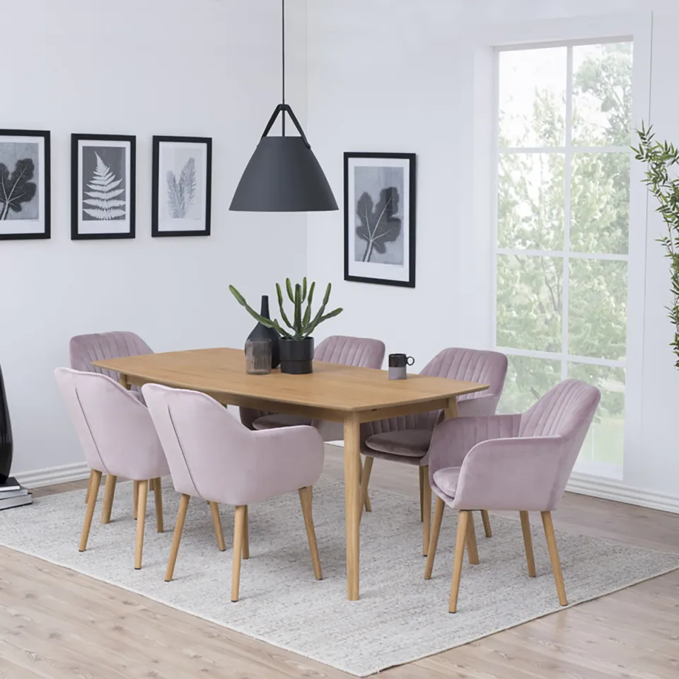 Lisomme Djura velvet eetkamerstoel roze, foto 2