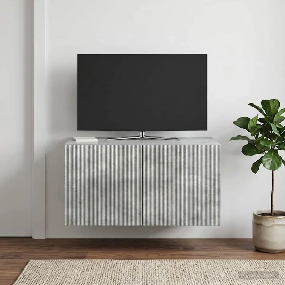 vidaXL Wandbeugel TV-kast 59,5 x 41 x 30 cm Betongrijs Bewerkt hout grijs, foto 4