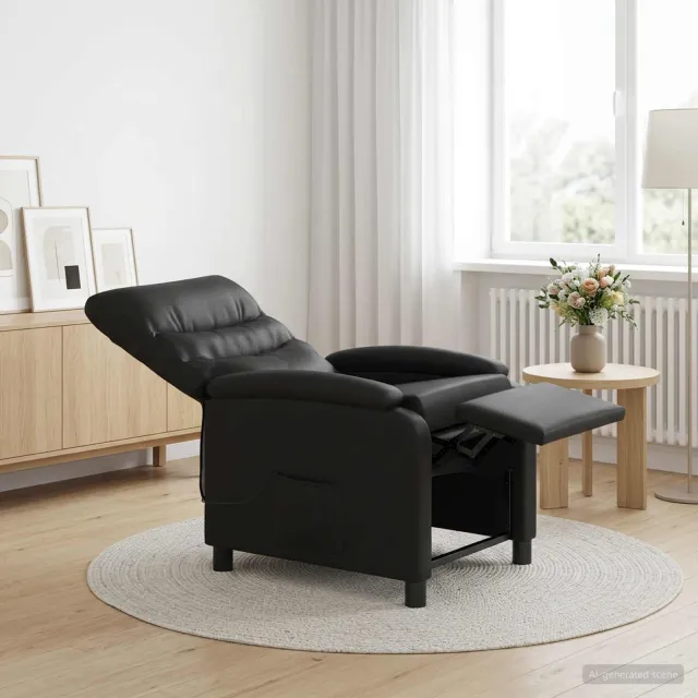 vidaXL Massage Recliner Zwart Kunstleer