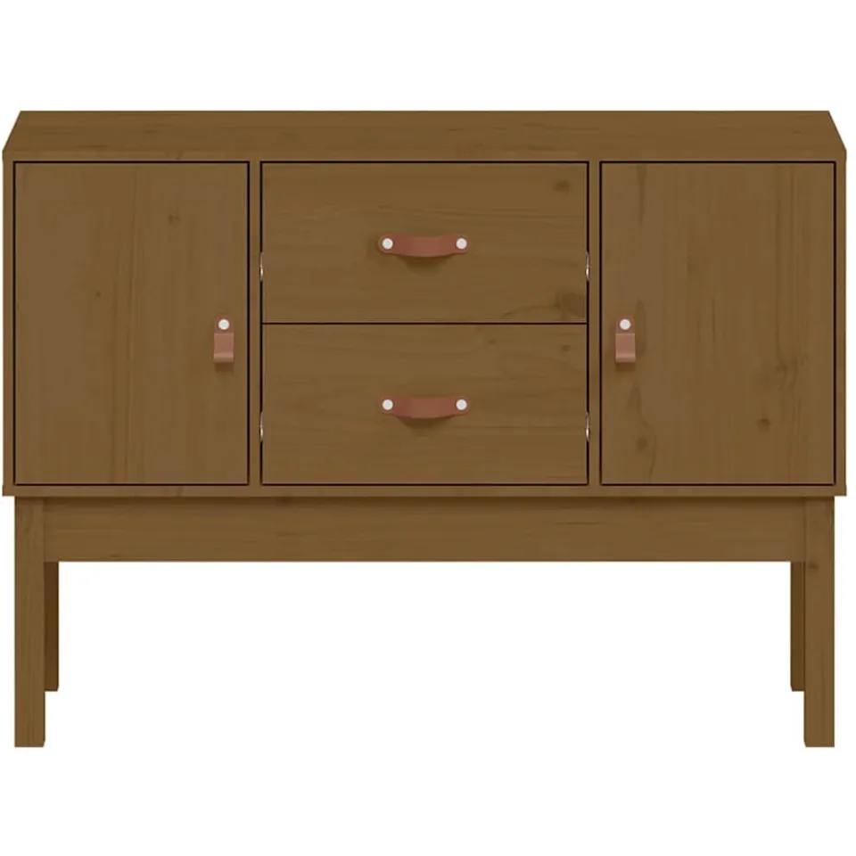 vidaXL Dressoir 110x40x78 cm massief grenenhout honingbruin bruin, foto 3